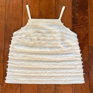 Anthropologie Maeve Quinn Textured Frayed Fringe Top Size 12